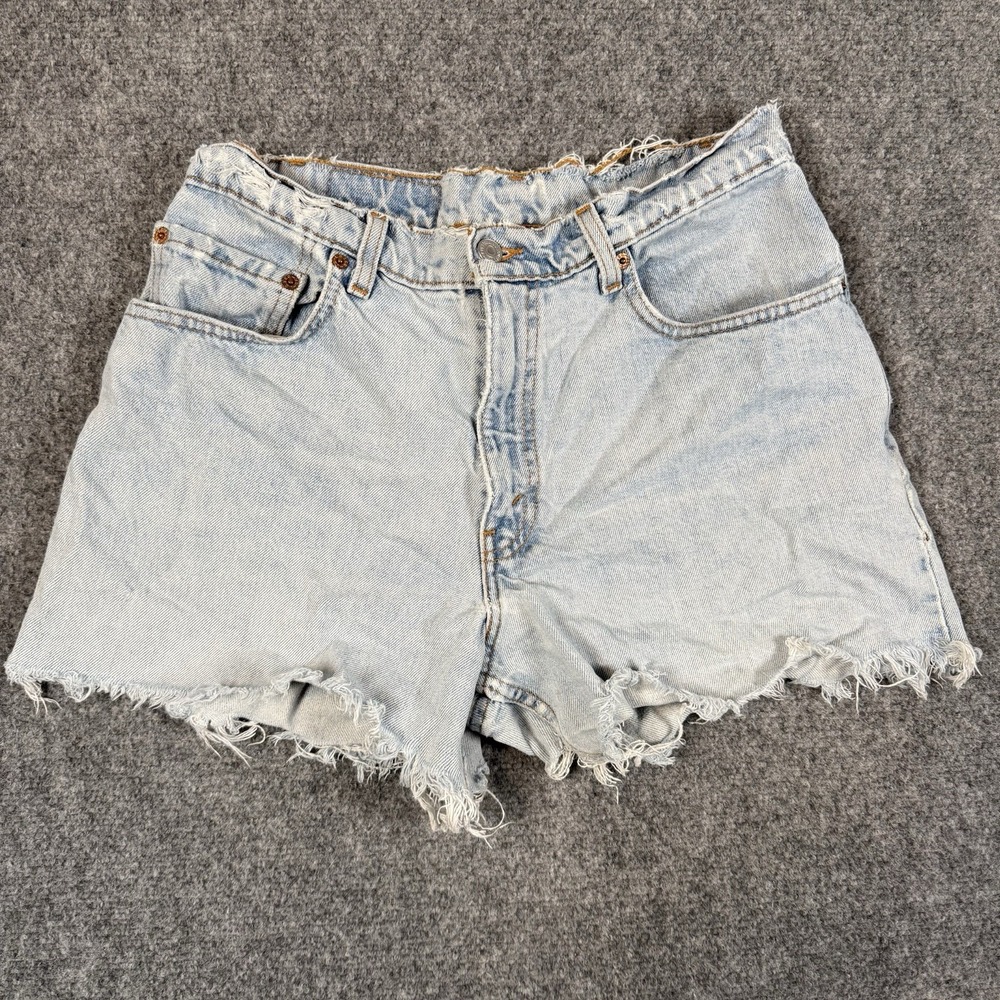 🩳 Vintage Levis 560 Cut Off Denim Shorts Light Wash Distressed Jorts W32